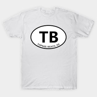 TB - Topsail Beach NC Modern Style Oval Design T-Shirt